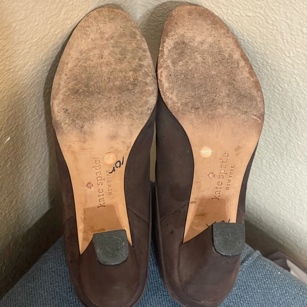 Kate Spade Chocolate Suede Heeled Booties size 9.5M